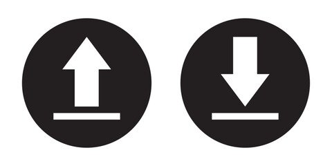 vector upload and download icon buttons