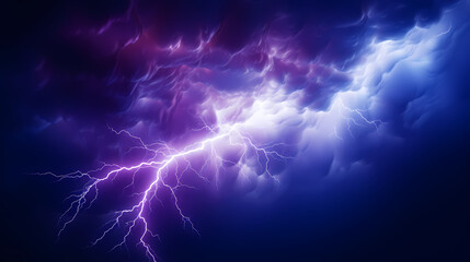 Fototapeta premium A flash of lightning flashed across the night sky