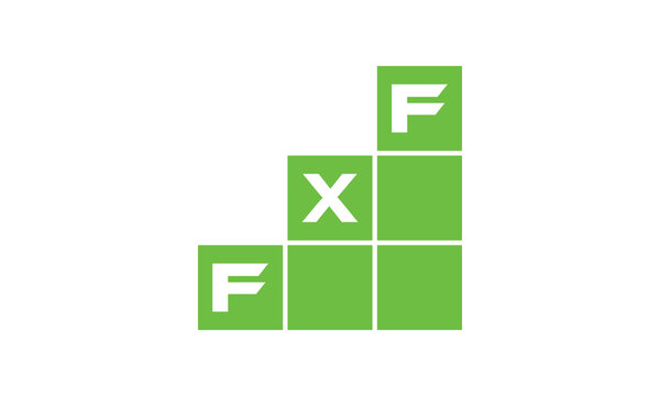 FXF initial letter financial logo design vector template. economics, growth, meter, range, profit, loan, graph, finance, benefits, economic, increase, arrow up, grade, grew up, topper, company, scale