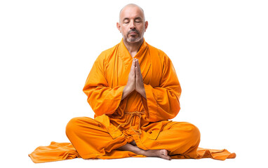 Man Offering Religious Prayers  Isolated on Transparent Background PNG.