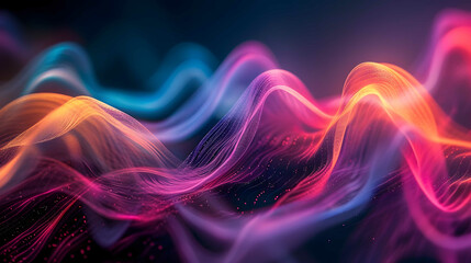 Abstract art based on sound waves with dynamic lines and vibrant colors background