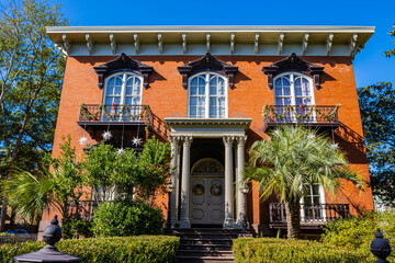 The Mercer-Williams House With Christmas Decorations, Monterey Square, Savannah, Georgia, USA