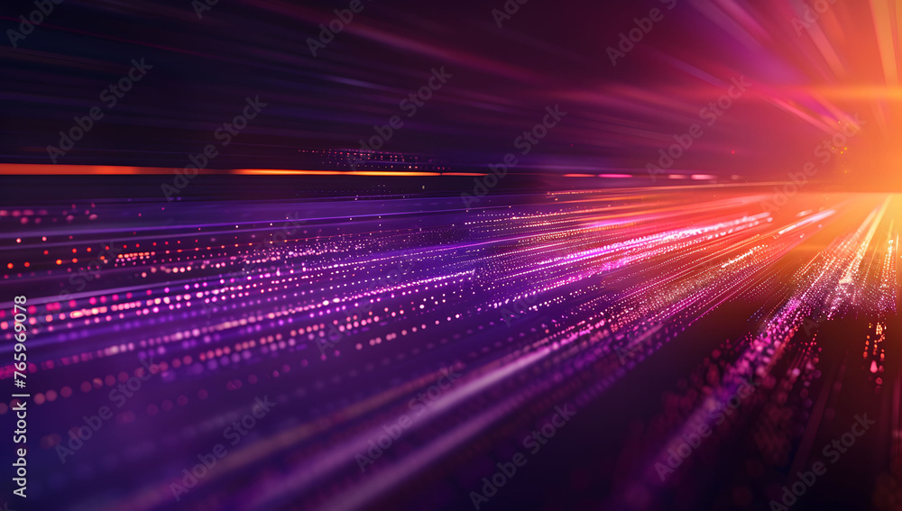 Poster abstract neon light background with vibrant pink, yellow, and blue neon lines, creating an intense a