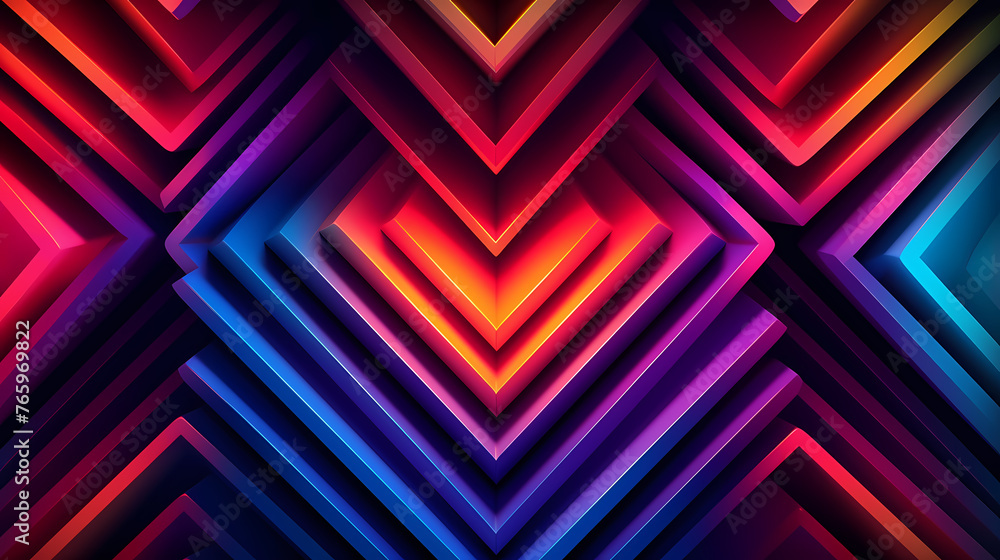 Wall mural Vibrant chevron pattern on background