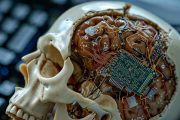 The human brain has a computer chip inside the human skull. 
