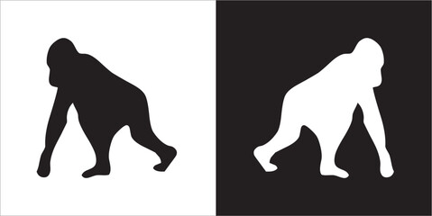 Illustration vector graphics of monkey icon - obrazy, fototapety, plakaty