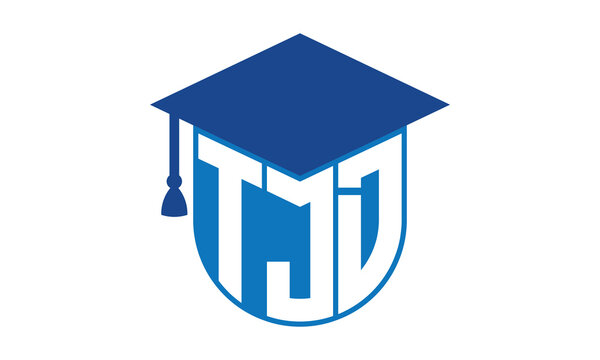 TJD initial letter academic logo design vector template. school college logo, university logo, graduation cap logo, institute logo, educational logo, library logo, teaching logo, book shop, varsity	

