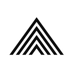 a black triangle with a white background - obrazy, fototapety, plakaty