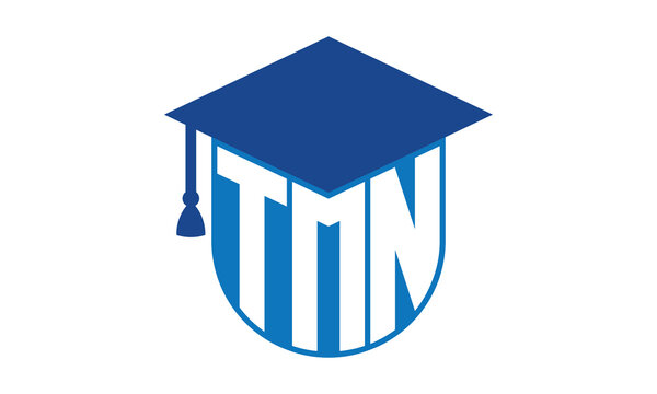 TMN initial letter academic logo design vector template. school college logo, university logo, graduation cap logo, institute logo, educational logo, library logo, teaching logo, book shop, varsity	
