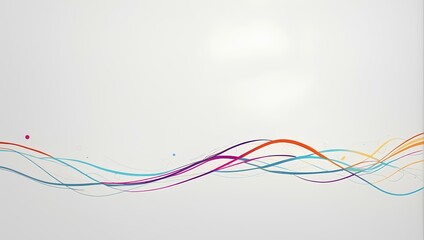 abstract background with colorful lines, colorful threads, waves on white background, copy space, space for text and design 