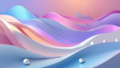 Spectral Currents: Flowing Teal, Blue, and Purple Pink Waves in a Mesmerizing Abstract Background