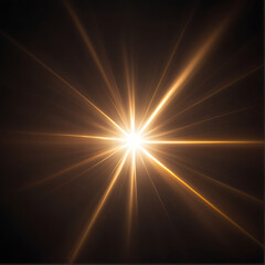 Flare light, effects sunlight, lens flare, light leaks, warm sun rays light effects, overlays or golden flare isolated on black background. effect, sunlight, ray, glow, bright, shine, sun. ai