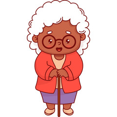 Cute ethnic black grandmother