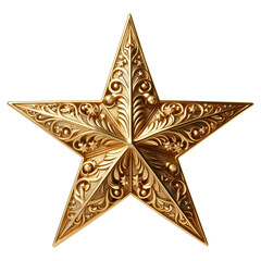 Golden and blue Star isolated on transparent background.