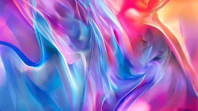 Abstract background of blue and pink wavy fabric.,.