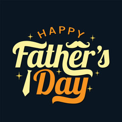 Happy father's day colorful typography vector illustration with mustache, tie,hearts and star elements. Best dad text for t shirt quote. Father's day typography template design.
