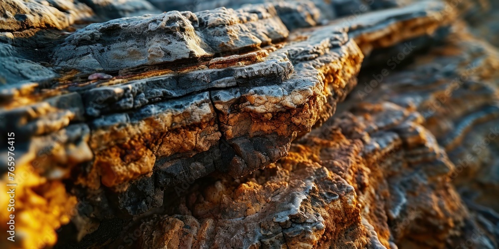 Aufkleber a close up of a rock formation with some water on it. generative ai.