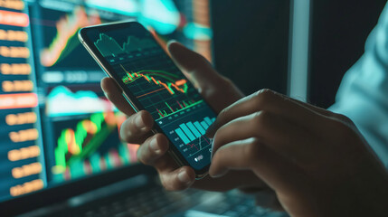 Fototapeta na wymiar Mobile Trading Data for the Savvy Investor