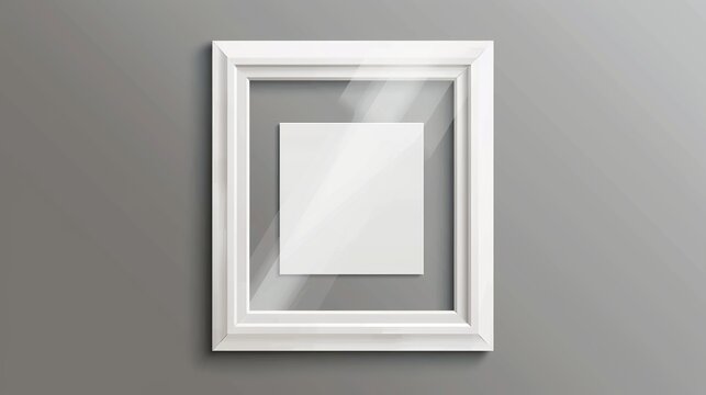 Vector mockup design of a photo frame. White border with a clear backdrop