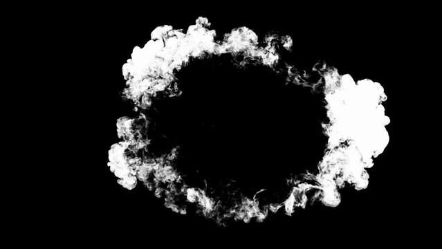 Huge blast with thick smoke shockwave shot from above - VFX element, 60 fps, 4K Pro Res with alpha pass