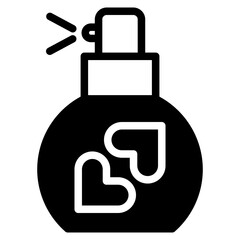 Perfume Bottle Icon. Fragrance Bottle with Drops Linear Pictogram. Beauty Care Product in Spray Pump Bottle Icon. 