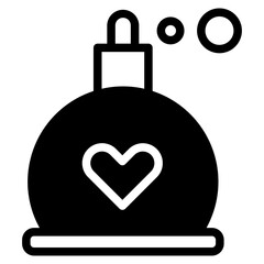 Perfume Bottle Icon. Fragrance Bottle with Drops Linear Pictogram. Beauty Care Product in Spray Pump Bottle Icon. 