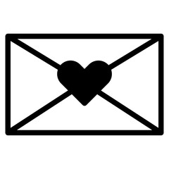 valentine day card envelope icon