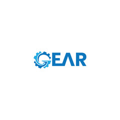 g letter gear logo design vector 