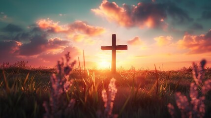 Wonderful Christian cross in nature