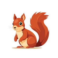 Squirrel animal cartoon flat vector illustration 