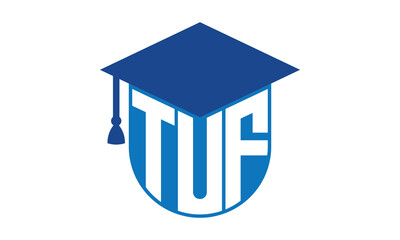 TUF initial letter academic logo design vector template. school college logo, university logo, graduation cap logo, institute logo, educational logo, library logo, teaching logo, book shop, varsity	
 - obrazy, fototapety, plakaty