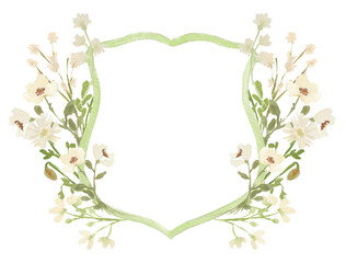 White Wildflowers Watercolor Crest