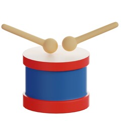3d icon drum on the white background