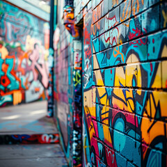 Obraz premium Vibrant Graffiti Art on Urban Street Wall