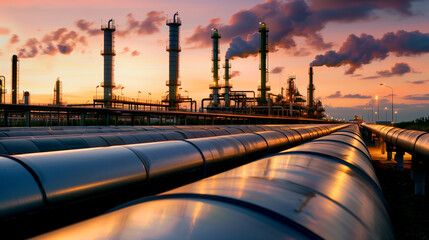 Oil Refinery at Night