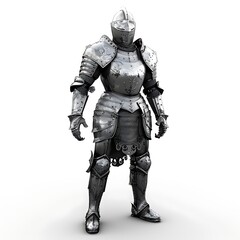 Fototapeta na wymiar Knight armored 3d realistic render isolated white background AI Image Generative
