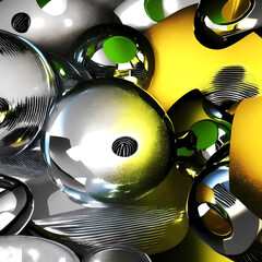 3D_chrome_metallic_abstract_shape_objects_ai generate