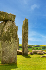 Stonehenge, prehistoric stone circle monument, cemetery, and archaeological site located on...