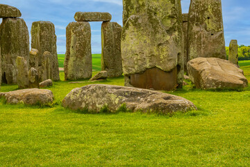 Stonehenge, prehistoric stone circle monument, cemetery, and archaeological site located on...