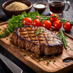 deliciously well-cooked steak