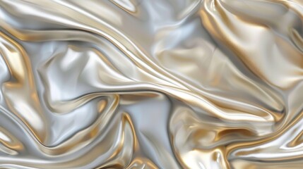 A smooth, glossy texture background in shades of shimmering silver and gold. - obrazy, fototapety, plakaty