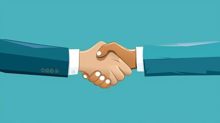 Simple Handshake Deal, Business Agreement Concept Illustration - obrazy, fototapety, plakaty