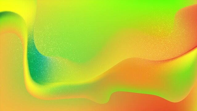 Abstract green and orange liquid wavy shapes futuristic grainy background. Seamless looping glowing retro grunge motion design. Video animation Ultra HD 4K 3840x2160