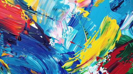 Colorful Abstract Expressionism Painting with Dynamic Brushstrokes