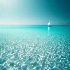 Sailing yacht in crystal clear sea water. Luxury travel background