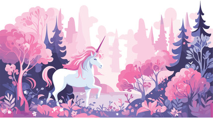 A magical forest with unicorns and fairies 