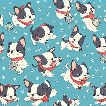 a picture of a pattern of small dogs