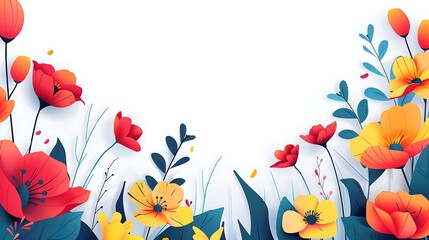 Spring Background Wallpaper Flat Design white background