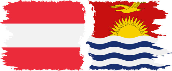 Kiribati and Austria grunge flags connection vector