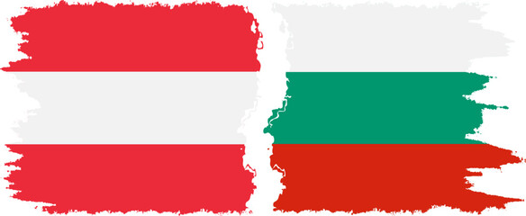 Bulgaria and Austria grunge flags connection vector